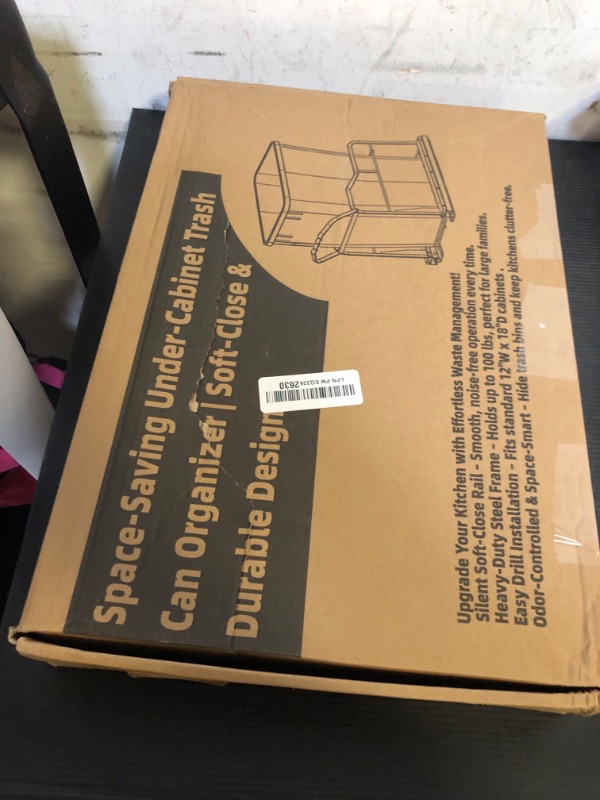Photo 1 of Storvexify Pull Out Trash Can Under Cabinet with Soft-Close Slides?Heavy Duty Under Sink Trash Can Pull Out Slider for Kitchen Cabinet?Garbage Can Not Included, Requires 11" W X 22" D Cabinet Opening