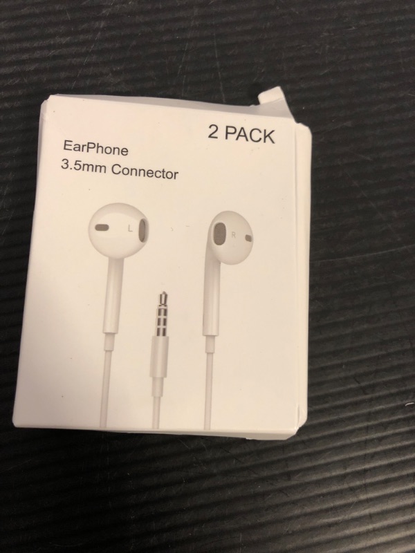 Photo 1 of for Apple Earbuds Wired [Clear Call], [MFi Certified] 3.5mm Headphones with Microphone Volume Control HiFi Stereo Ear Buds for iPhone/iPad/Kindle/Weather Radio [2 Pack]
