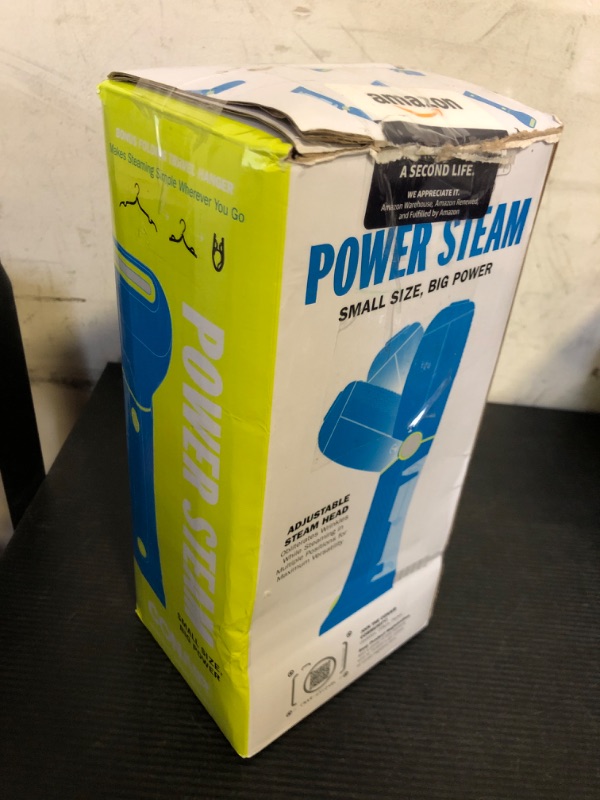 Photo 1 of Conair Handheld Garment Steamer for Clothes - Power Steam: Small Size, Big Power - Great for Home, Office, or Travel with Dual Voltage for Worldwide Use, Blue