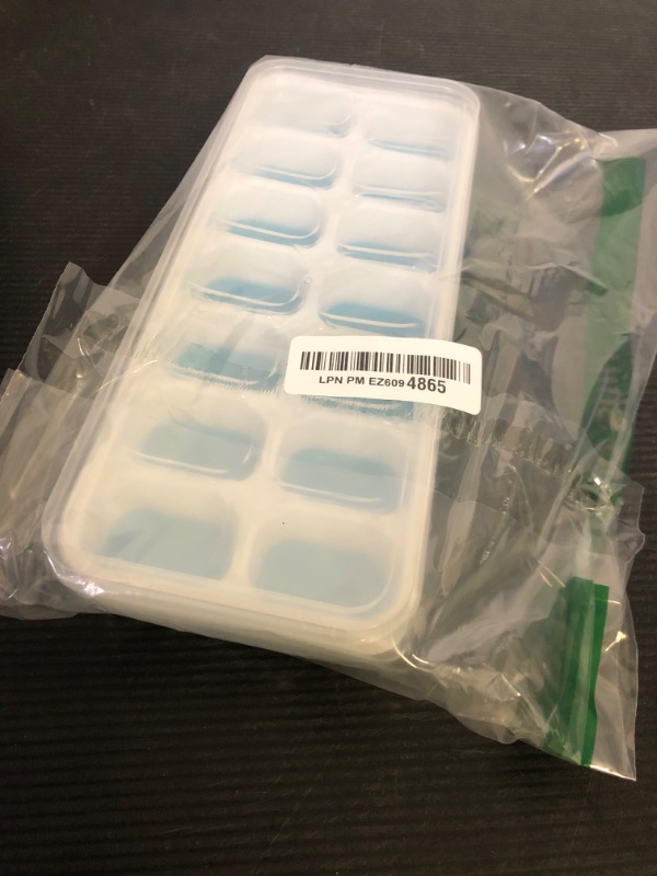 Photo 1 of Ice Cube Trays, Silicone Easy-Release and Flexible 14-Ice Trays with Spill-Resistant Removable Lid, BPA Free, Durable and Dishwasher Safe, 2 Pack