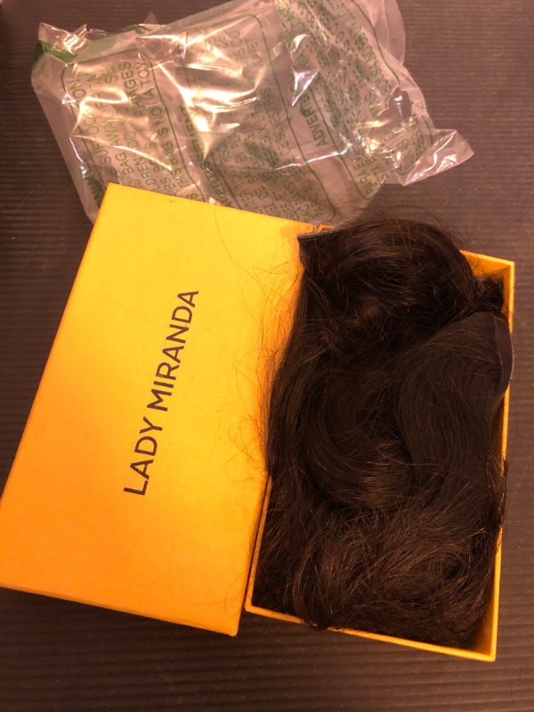 Photo 1 of LADY MIRANDA  Double Weft Human Hair Extensions with Micro Ring Seamless Reusable Beaded Weft Hair Extensions Genius Handmade Twin Tabs Hair Extension(1B, 20 Inch)