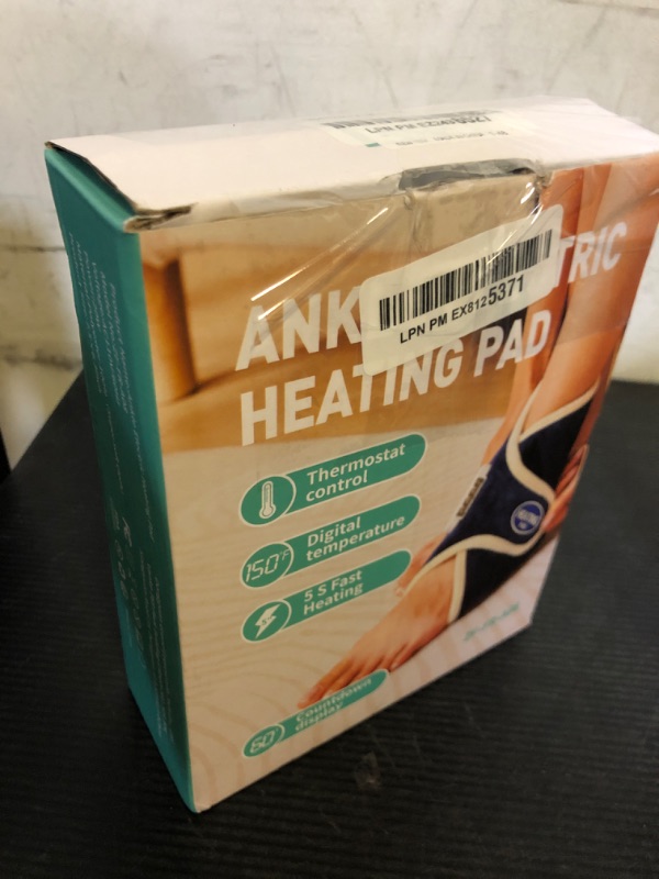 Photo 1 of JOBYNA Heated Ankle Wraps for Planters Fasciitis/Achilles Tendinitis Pain Relief, 1 Pack Electric Ankle Heating Pad for Sprained Ankle, Arthritis Foot Heel Pain Relief, 86?-158? & Auto Shut-Off
