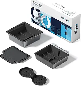 Photo 1 of Wigoo Tesla New Model Y Juniper & Model 3 Center Console Organizer [Double Layer Space, Slide smoothly] Model 3 (2024~2025)/New Model Y Juniper Accessories, 4PCS Black

