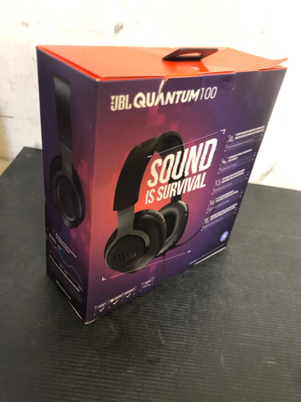 Photo 1 of JBL Quantum 100 - Wired Over-Ear Gaming Headphones - Black, Large