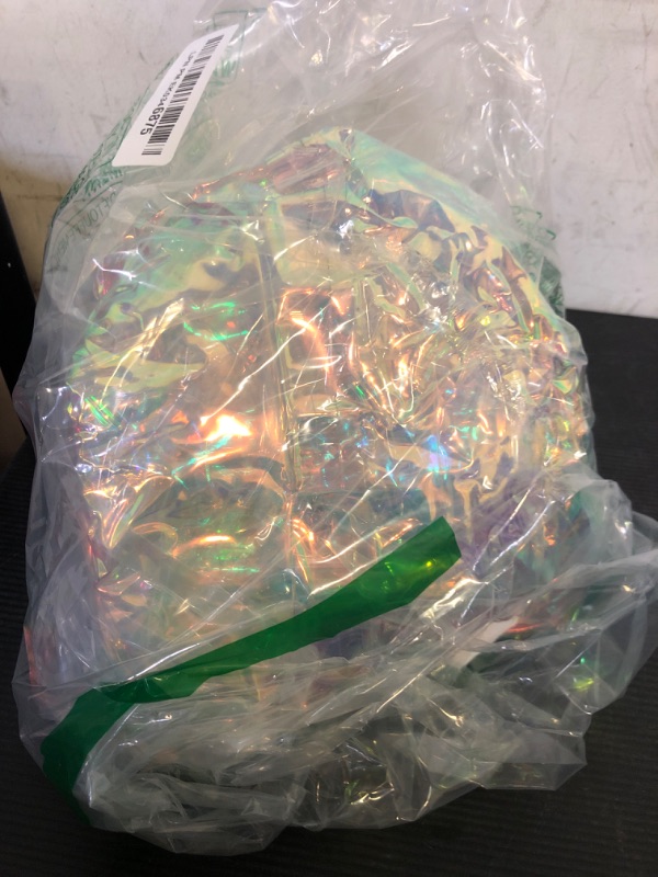 Photo 1 of 19.6in Inflatable Mirror Ball, Big Shiny Balls Inflatable Silver/Gold/Iridescent, PVC Hanging Large Disco Ball Decor for Big Party, Concerts, Stage, Wedding Decoration (1 Piece,Without Air Pump)