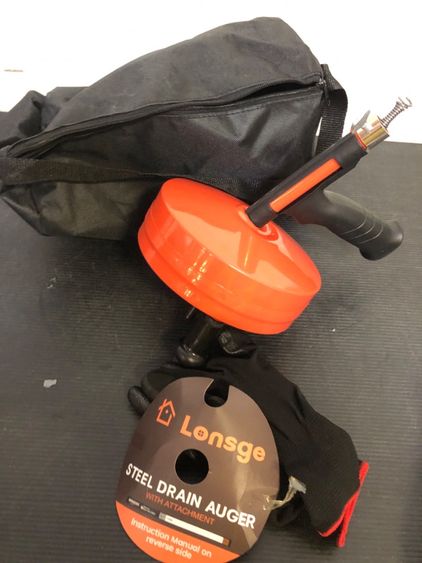 Photo 1 of drain snake 2.0 [50 FT] - with drill attachment - Ideal plumbing snake for sink and drain unblocking - Solid drain auger for real DYIs! (50 FT - 1/4 inch)