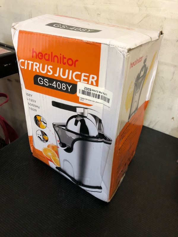 Photo 1 of Healnitor 150W Electric Citrus Juicer Squeezer with 2 Cones, Stainless Steel Quiet Orange Juice Extractor Machines for Lime Grapefruit Lemon, Detachable Design
