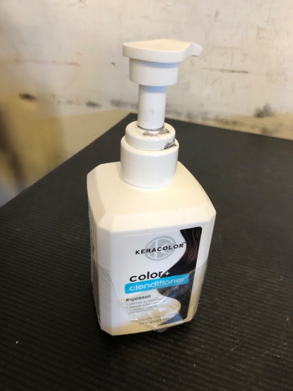 Photo 1 of Keracolor Color + Clenditioner 3-in-1 Color-Depositing Conditioner, Gently Cleanses & Conditions, Semi-Permanent Espresso Hair Color, 12 Fl Oz