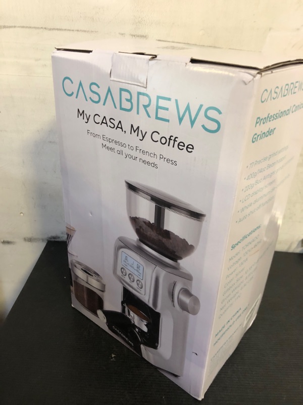 Photo 1 of CASABREWS Tornado Electric Conical Burr Coffee Grinder, 77 Precision Grind Settings for Espresso to French Press, Special for Barista and Coffee Lovers