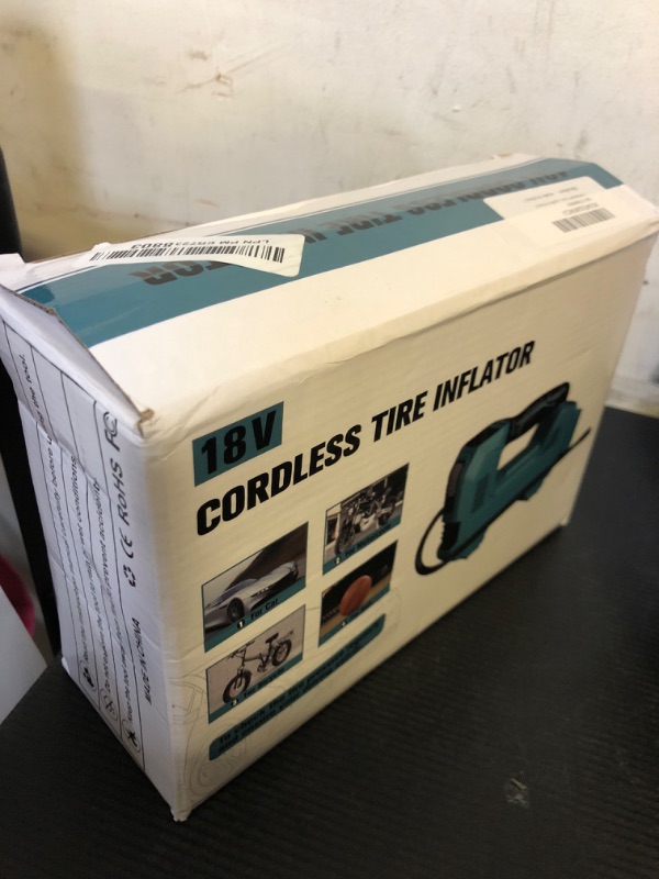 Photo 1 of Cordless Tire Inflator Air Compressor Compatible With Makita 18V Battery, Portable Handheld Air Pump with Digital Pressure Gauge for Cars Motorcycles Bikes Sport Balls (Battery Not Included)