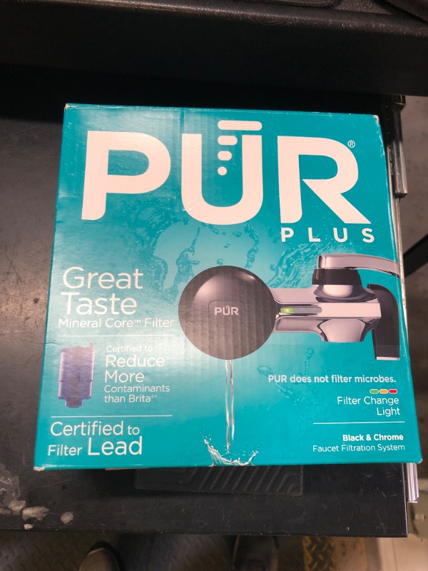Photo 1 of PUR Faucet Water Filter, PFM200B, Black and Chrome
