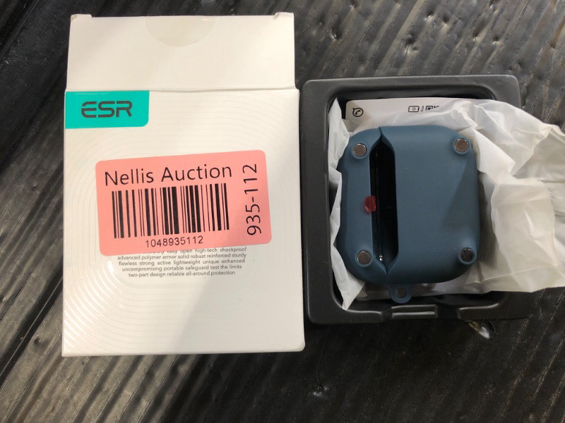 Photo 1 of ESR for AirPods 4 Case, Compatible with AirPods 4th Generation Case (2024) (USB-C), Compatible with MagSafe, Full Drop Protection Cover with Carabiner, Magnetic Lid Lock, Blue