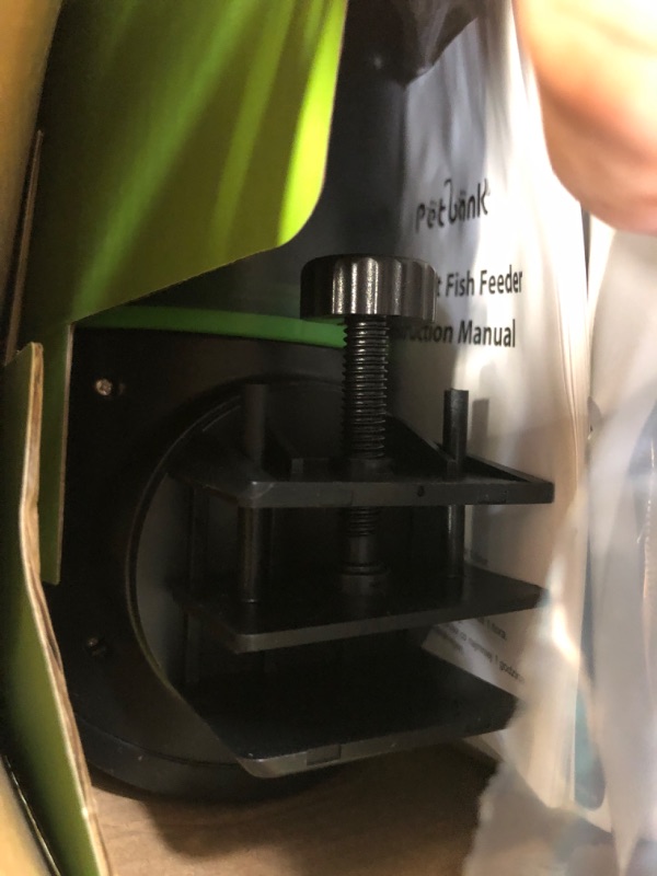 Photo 1 of Petbank Automatic Fish Feeder for Aquarium - Rechargeable Fish Food Auto Dispenser Vacation Turtle Feeder with USB Charger Cable?LCD Screen, Customized Schedule?Black