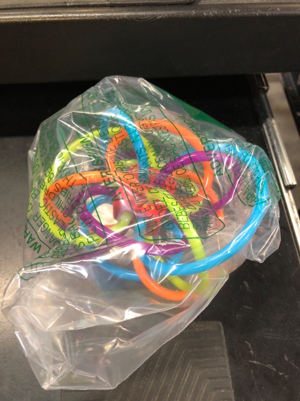 Photo 1 of Manhattan Toy Winkel Rattle & Sensory Teether Toy, Blue/Green/Orange, 5 Inch x 4 Inch x 3.5 Inch