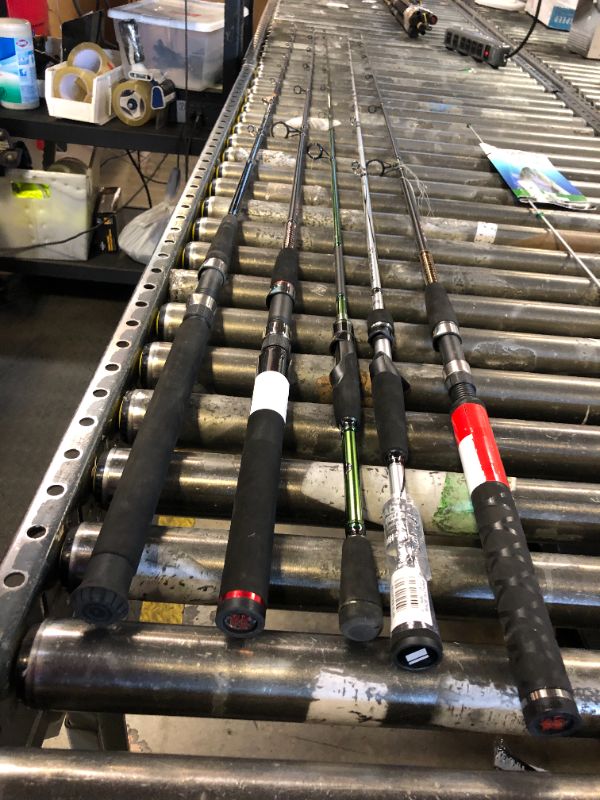 Photo 1 of Five piece fishing rod bundle, rods only. various states of use/damage. sold as is.