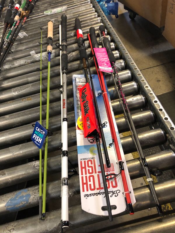 Photo 1 of Five piece fishing rod bundle, rods only. various states of use/damage. sold as is.