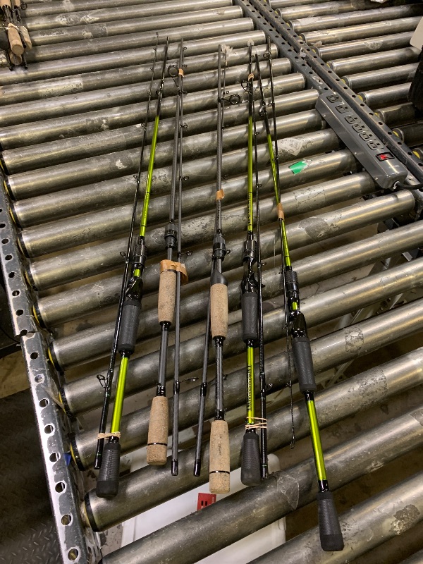 Photo 1 of Five piece fishing rod bundle, rods only. various states of use/damage. sold as is.