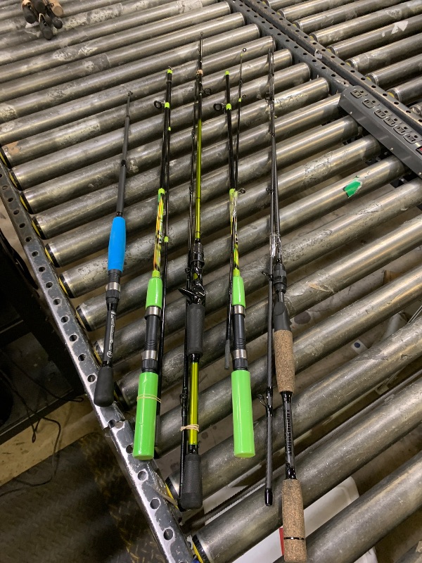 Photo 1 of Five piece fishing rod bundle, rods only. various states of use/damage. sold as is.