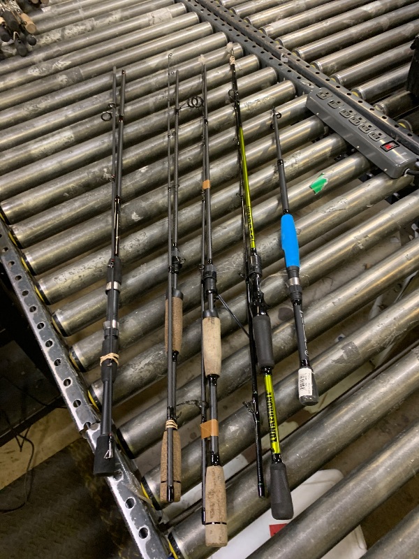 Photo 1 of Five piece fishing rod bundle, rods only. various states of use/damage. sold as is.