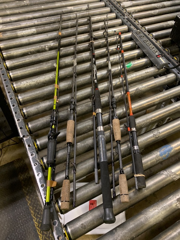 Photo 1 of Five piece fishing rod bundle, rods only. various states of use/damage. sold as is.