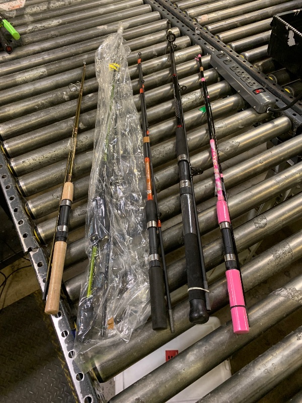 Photo 1 of Five piece fishing rod bundle, rods only. various states of use/damage. sold as is.