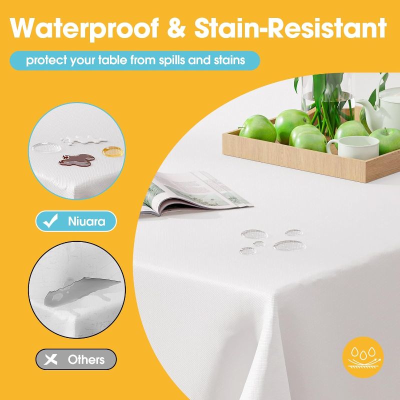 Photo 1 of H.VERSAILTEX Linen PLASTIC DISPOSABLE  Table Cloths Rectangle 60 x 120 Inch Premium Solid Tablecloth Spill-Proof Waterproof Table Cover for Dining Buffet, outdoor picnic. 
