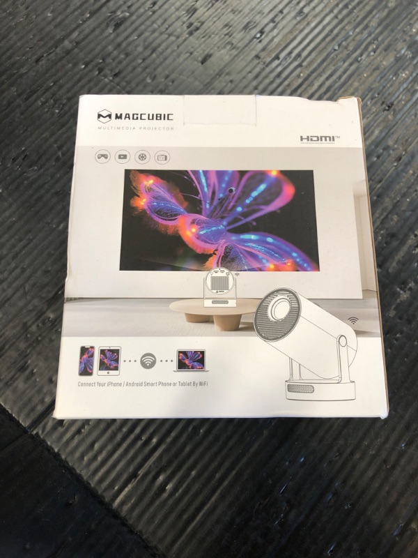 Photo 1 of ?Electric Focus?Magcubic Mini Projector 4K Support, Portable Projector with WiFi 6 and Bluetooth 5.4, Smart Proyector, 5W Soundbase Speaker, 180° Rotation for Home Theater HY300 Ultra