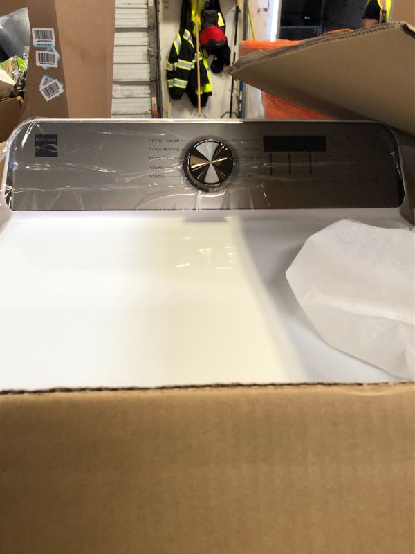 Photo 1 of Kenmore 7.0 cu. ft. Front Load Gas Dryer-with Guard to Reduce Wrinkles & Static-Sanitize and Smart Sensor Drying-LED, White
