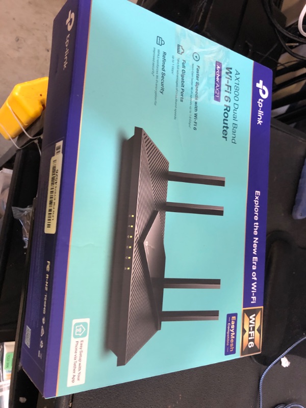 Photo 1 of TP-Link AX1800 WiFi 6 Router V4 (Archer AX21) – Dual Band Wireless Internet, Gigabit, Easy Mesh, Works with Alexa - A Certified for Humans Device, Free Expert Support