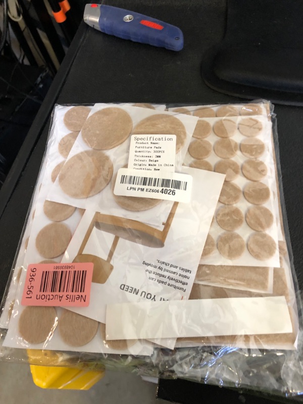 Photo 1 of Furniture Pads 300 Pack Premium Furniture Felt Pads (Beige), Huge Quantity Self Adhesive Anti Scratch Floor Protector for Furniture Legs Hardwood with 60 Cabinet Door Bumpers
