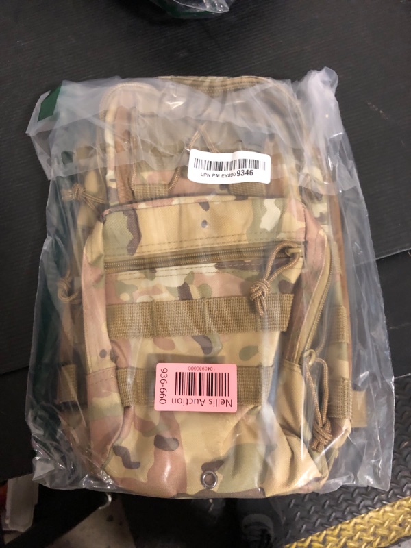 View 2 of Qcute Tactical Backpack, Waterproof Military Cross-body Molle Sling Shoulder Backpack Chest Bag for Outdoor Every Day Carry (CP camouflage)