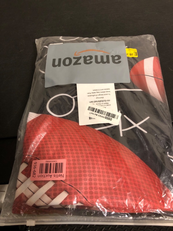 Photo 1 of ADASMILE A & S American Football Sheets Twin for Boys Kids Sports Bedding Set Rugby Sheet Set Red Black White Design Ball Games Bed Cover with Pillow Sham Soft Microfiber Bedroom Decor Gift for Boys