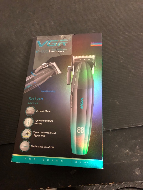 Photo 1 of VGR 003 Fresh Fade Hair Clipper, Professional Hair Trimmer, Cord/Cordless Rechargeable Hair Cutting Tools with LED Display, 9000 RPM Barber Clippers, Green