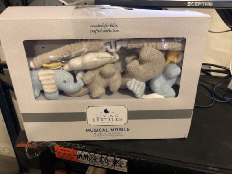 Photo 1 of Mason Elephant Textiles Musical Mobile - Crib Toy with 12 Lullabies | Knitted Woodland Characters Nursery Decor