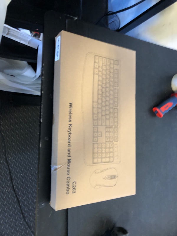 Photo 1 of Wireless Keyboard and Mouse Combo, EDJO 2.4G Full-Sized Ergonomic Computer Keyboard with Wrist Rest and 3 Level DPI Adjustable Wireless Mouse for Windows, Mac OS Desktop/Laptop/PC(Grey)