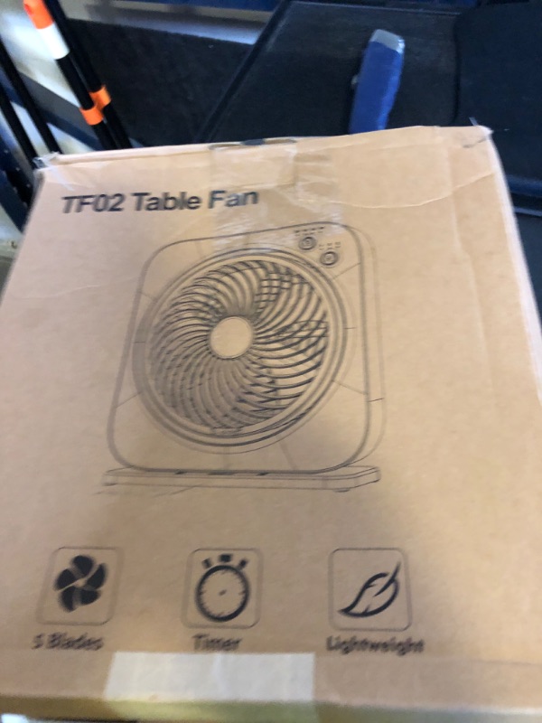 Photo 1 of Cmyfato Portable Table fan, Window Fan,Small Box Fan with 3 Powerful Speed & 4 Timer Setting, 270° Pivoting Quiet Square DC Fan for Home Office Bedroom Bathroom Kitchen
