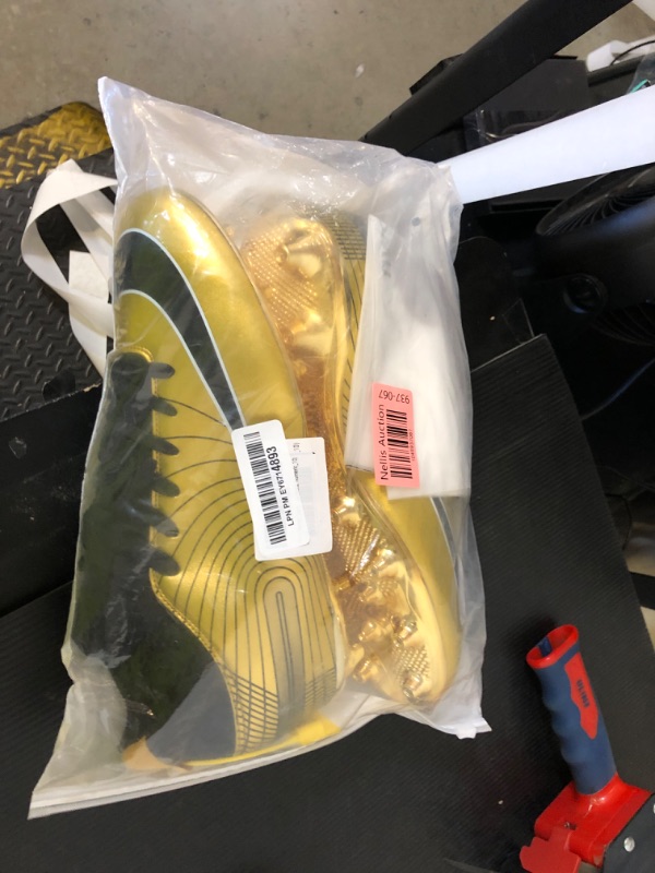 Photo 1 of Men's Soccer Cleats High-Top Unisex Football Boots with Golden Soled Spikes for Outdoor and Indoor Training and Athletic Performance (Gold, Numeric_10)