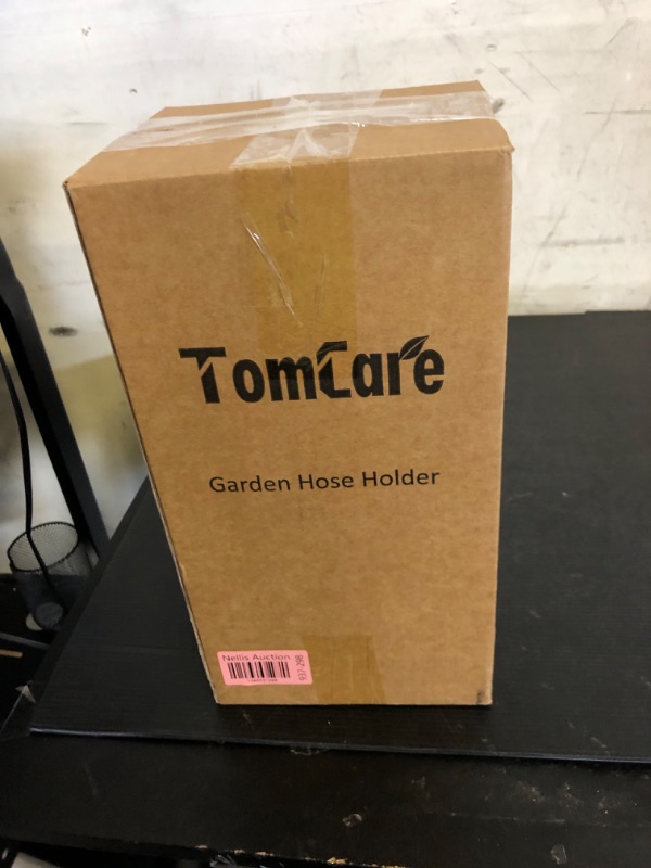 Photo 1 of TomCare Garden Hose Holder Heavy Duty Water Hose Holder Solid Metal Hose Hanger Wall Mount Decorative Durable Garden Hose Storage Hose Reel Hose Organizer for Outside Yard, Black