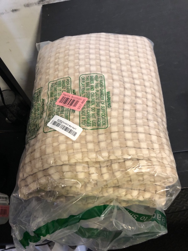 Photo 1 of Bedsure Cooling Cotton Waffle Queen Size Blanket -Lightweight Breathable Fall Blanket of Rayon Derived from Bamboo for Hot Sleepers, Luxury Throws for Bed, Couch and Sofa, Taupe, 90x90 Inches