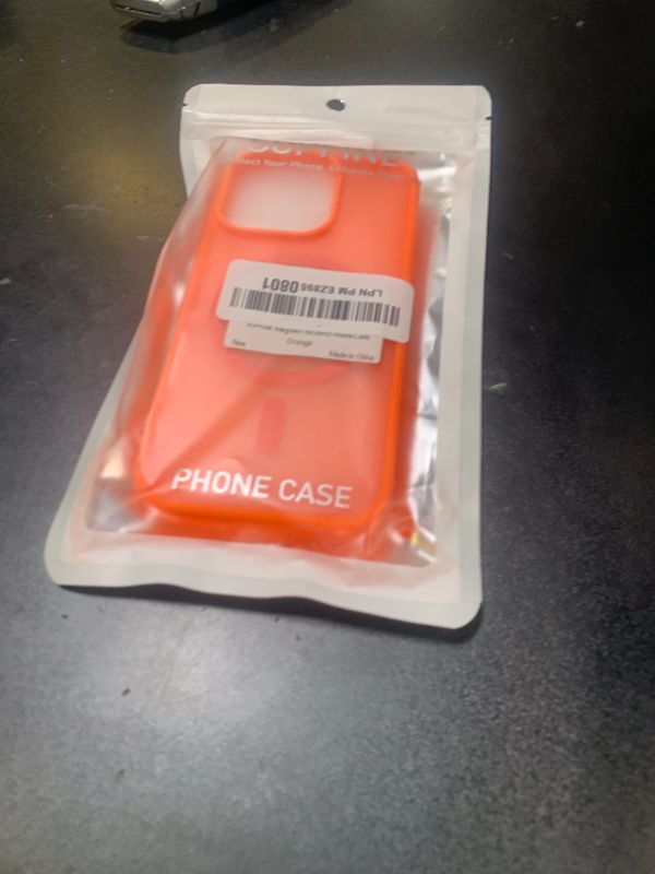 Photo 1 of SUPFINE Magnetic for iPhone 16 Pro Case (Compatible with MagSafe) (Military Grade Drop Protection) Slim Translucent Matte Shockproof with Anti-Fingerprint Phone Case,Orange