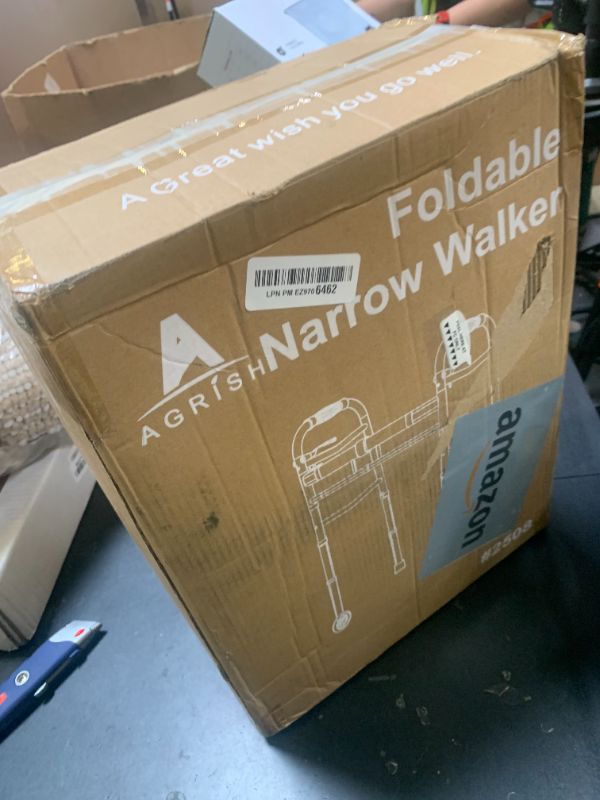Photo 1 of Narrow Walkers for Small Doorways - Width Height Adjustable Walker, Folding Walkers for Seniors Handicapped & Disabled, Standard Walkers for Tight Spaces, Steel Frame Support to 400 lbs