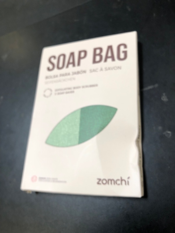 Photo 1 of ZOMCHI 2 Pieces Bar Soap Saver Bags with Different Roughness, Exfoliating Soap Bags for Body Wash, Foaming Soap Holder for Shower (Mint)