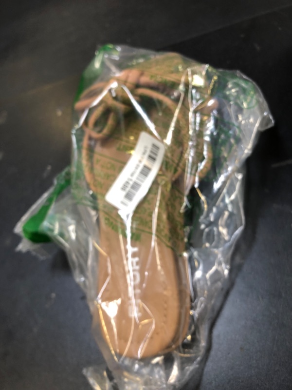 Photo 1 of FITORY Women's Flat Sandals Square Open Toe Thong with Cute Knot for Summer Size 8 Camel