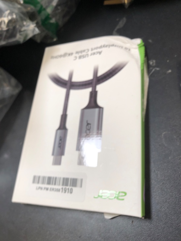 Photo 1 of acer USB C to DisplayPort Cable 6.6 FT (4K@60HZ 2K@165Hz), Type-C to DisplayPort Cord (Sturdy Aluminum, Plug & Play) Thunderbolt 3/4/5 Compatible with MacBook Pro/Air, iPhone 16 Pro/Max, XPS, Surface