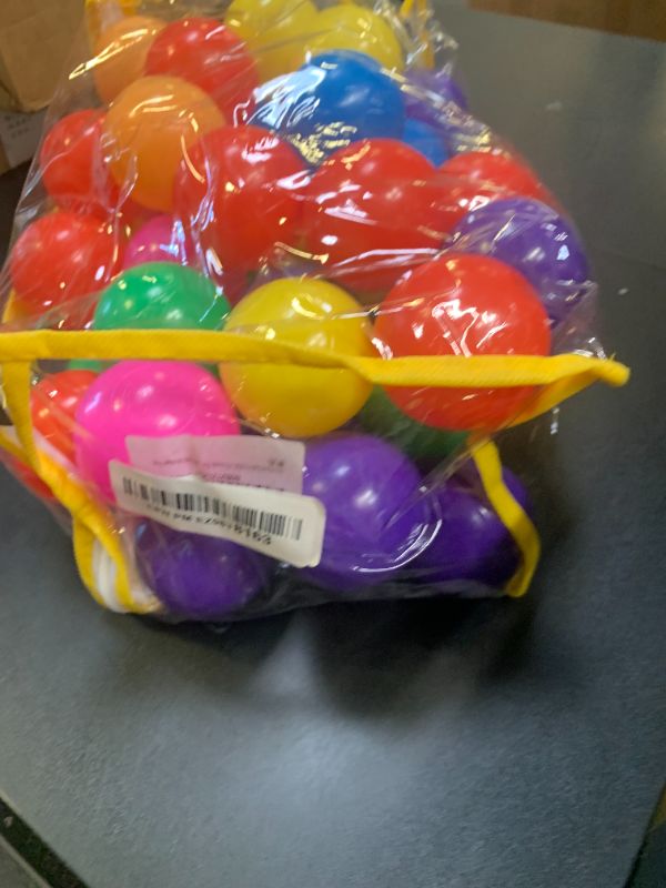 Photo 1 of Hovenlay Ball Pit Balls Phthalate Free BPA Free Crush Proof Plastic - 7 Bright Colors in Reusable Play Toys for Kids with Storage Bag