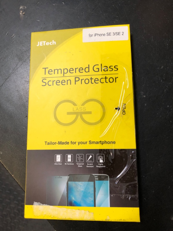 Photo 1 of JETech Screen Protector for iPhone SE 3/2 (2022/2020 Edition), 4.7-Inch, Tempered Glass Film, 3-Pack