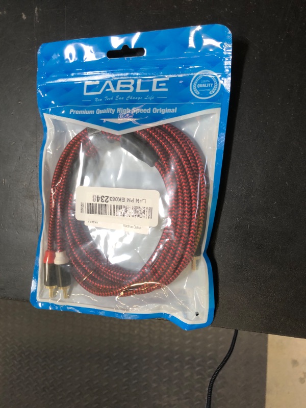 Photo 1 of RCA Cable 10Ft,2Rca Male to 2-RCA Male Audio Stereo Subwoofer Cable [Hi-Fi Sound] Nylon-Braided Auxiliary Audio Cord for Home Theater, HDTV, Amplifiers, Hi-Fi Systems,Speakers and etc(10Ft/3M)