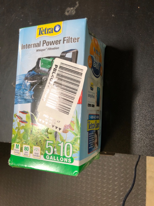 Photo 1 of Tetra Whisper Internal Power Filter 5 To 10 Gallons, For aquariums, In-Tank Filtration With Air Pump, Black