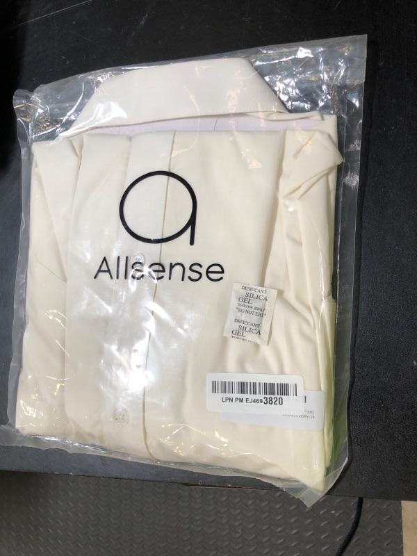 Photo 1 of Allsense Men's Regular-Fit Long-Sleeve Dress Shirt, Ivory Cream, 3X-Large