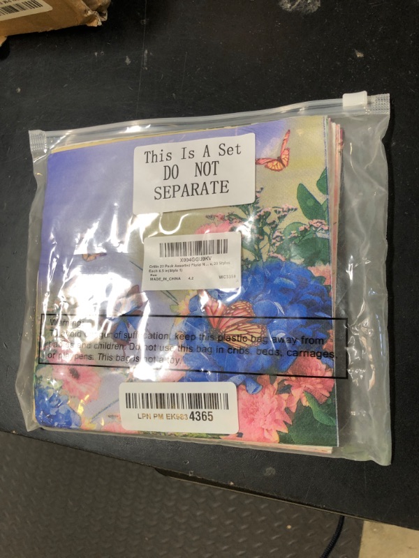 Photo 1 of Crtiin 20 Pack Assorted Floral Napkins for Decoupage Toile Napkins Flower Cocktail Decorative Paper for Birthday Party Beautiful Gorgeous, 20 Styles Each 6.5 in(Style 1)